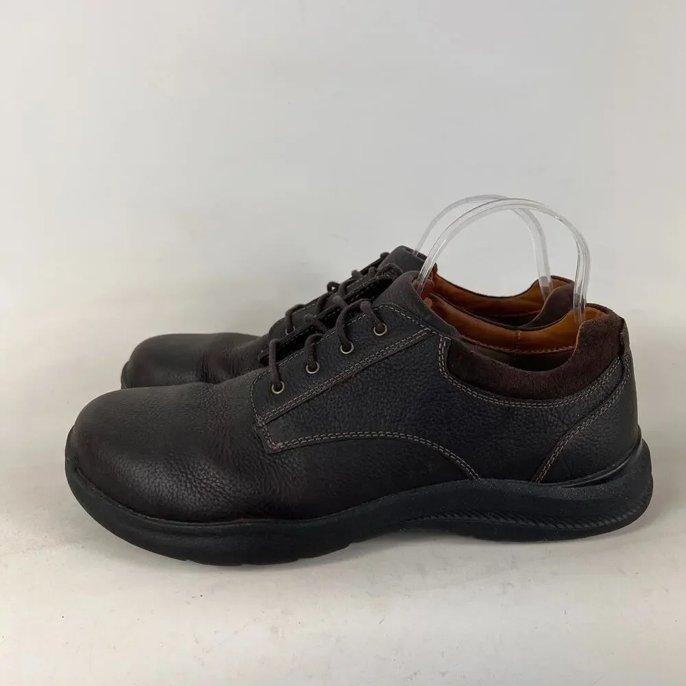 LLbean loafers shoes mens size 10.5 brown pebbled leather lace up office minimal